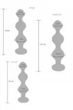 Πρωκτική Μεταλλική Σφήνα Diamond Star Beads butt plug size