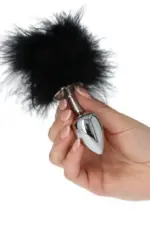 Πρωκτική Μεταλλική Σφήνα Με Ουρά Pon Tail Anal Plug Black - Image 2