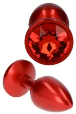 Deep Red Butt Plug with Jewelry - Πρωκτική Σφήνα