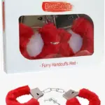 Μεταλλικές Χειροπέδες Με Γούνα Κόκκινες